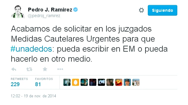 Twitter de Pedro J. Ramírez Twitter de Pedro J. Ramírez