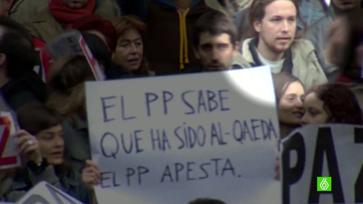 Pablo Iglesias en la manifestaci&oacute;n por el 11M