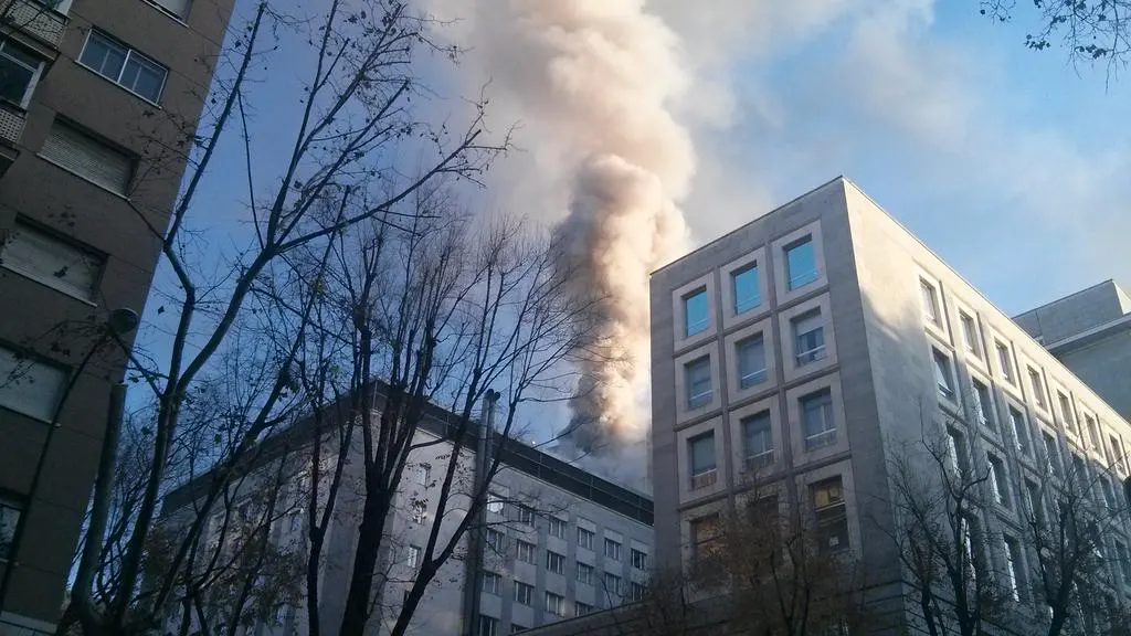 Incendio en el Ministerio de Defensa en Madrid