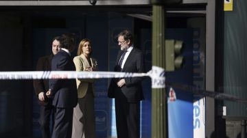 Rajoy y Cospedal en la sede del PP