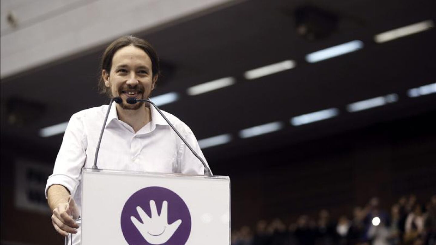 Pablo Iglesias en el mitin de de Podemos en Barcelona