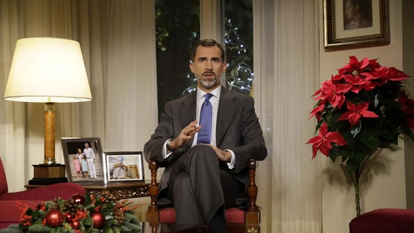 Felipe VI durante su discurso navideño Felipe VI durante su discurso navideño
