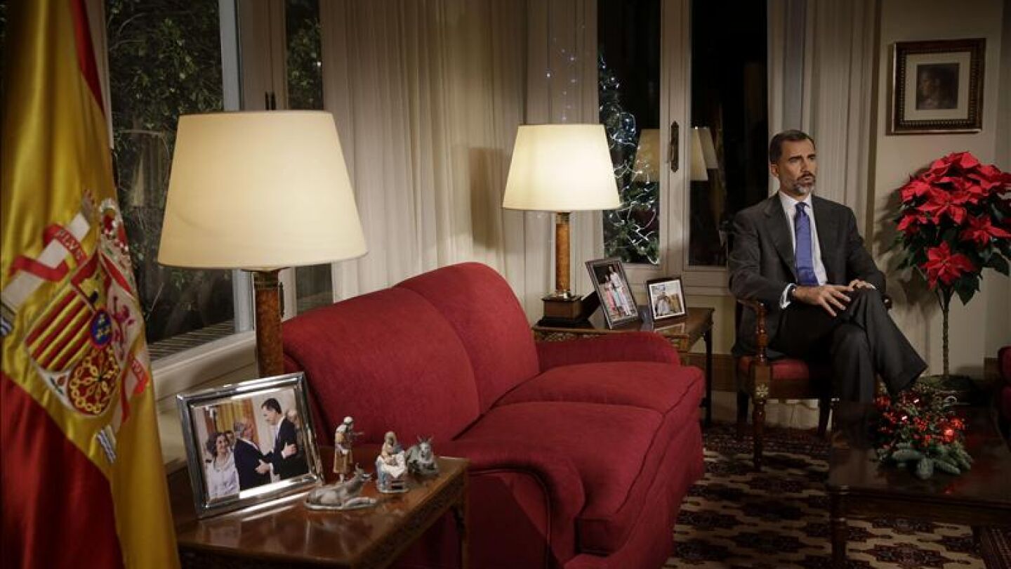 Felipe VI, durante su discurso navide&ntilde;o