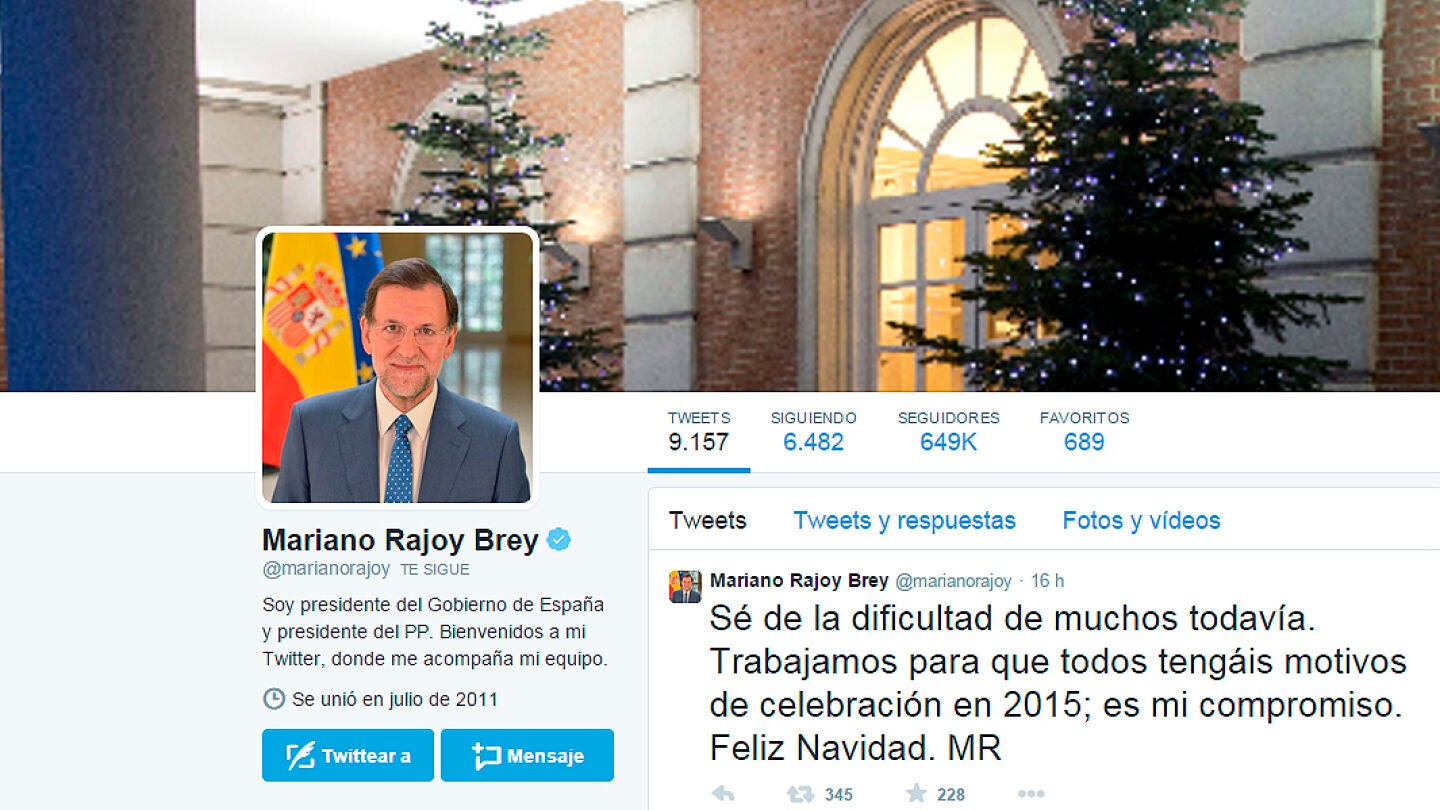 Tuit navide&ntilde;o de Mariano Rajoy