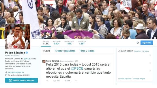 Twitter de Pedro S&aacute;nchez