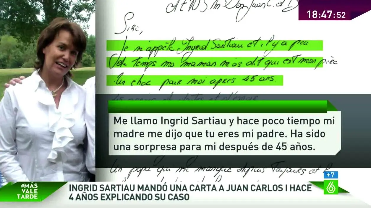 Carta de Ingrid Sartiau en poder de Dani Campos