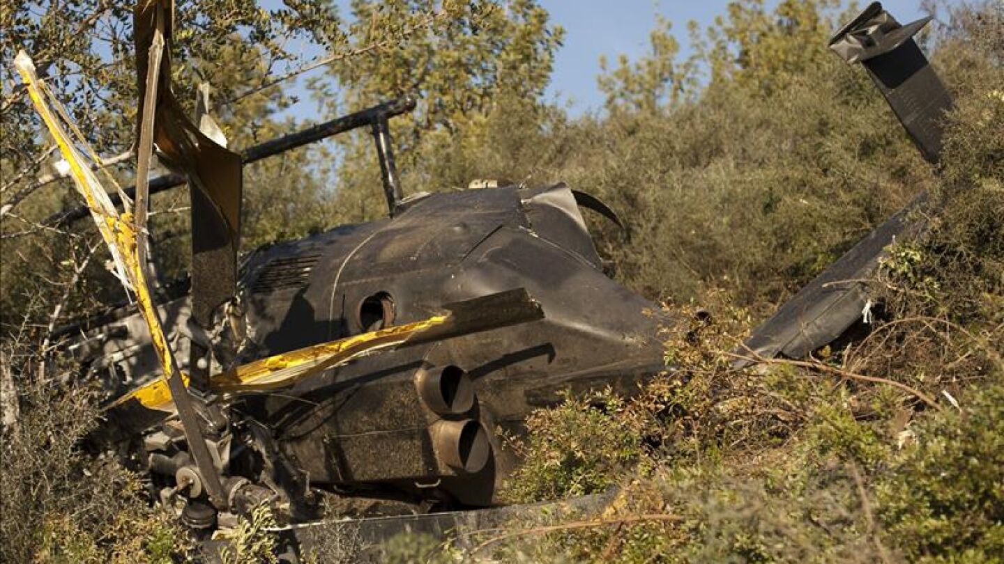 Imagen del helic&oacute;ptero siniestrado en M&aacute;laga