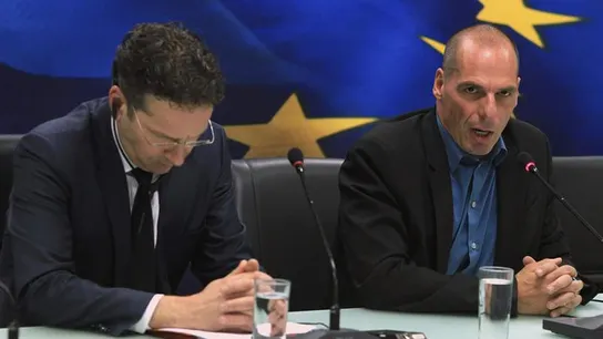 Jeroen Dijsselbloem a la izquierda, con Yanis Varufakis, ministro de Finanzas griego Jeroen Dijsselbloem a la izquierda, con Yanis Varufakis, ministro de Finanzas griego