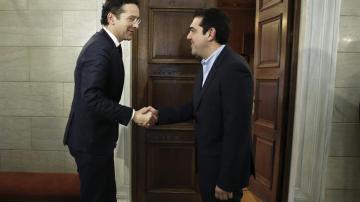 Jeroen Dijsselbloem, con Alexis Tsipras