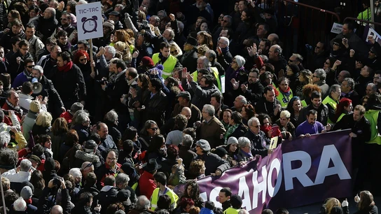 Cabecera de la "marcha del cambio", convocada por Podemos Cabecera de la "marcha del cambio", convocada por Podemos