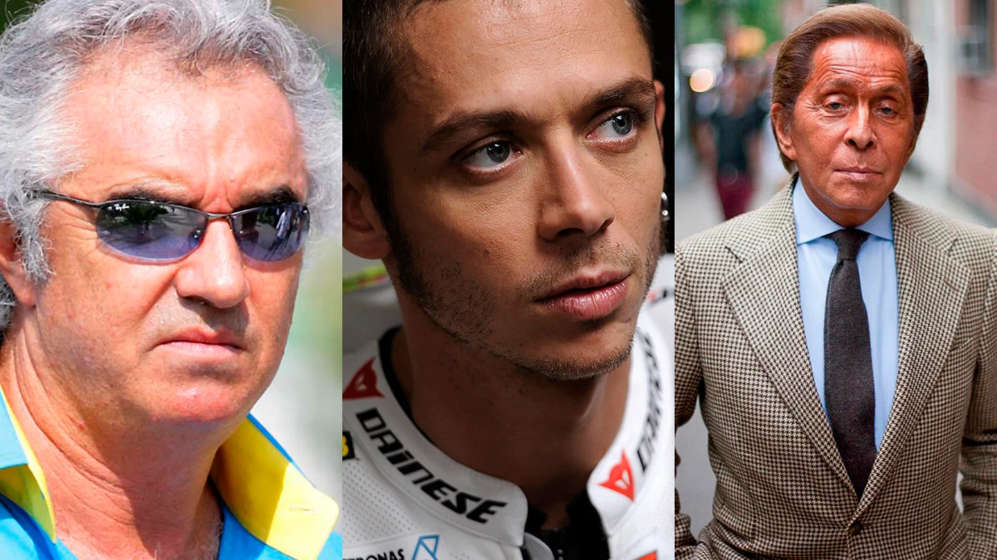 Flavio Briatore, Valentino Rossi y el diseñador Valentino Flavio Briatore, Valentino Rossi y el diseñador Valentino