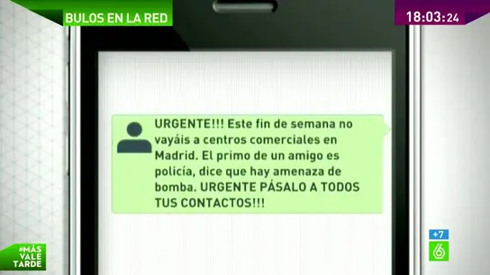 La policía advierte del peligro que tiene difundir amenazas falsas en la red La policía advierte del peligro que tiene difundir amenazas falsas en la red