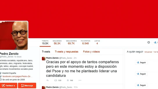 Twitter de Pedro Zerolo Twitter de Pedro Zerolo