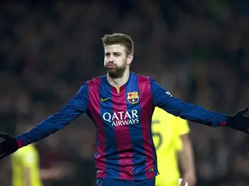 Gerard Piqué durante el partido de Copa del Rey ante el Villarreal en el Camp Nou Gerard Piqué durante el partido de Copa del Rey ante el Villarreal en el Camp Nou