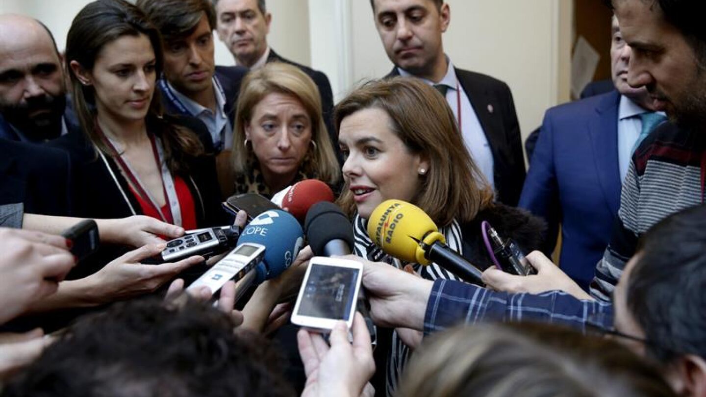 La vicepresidenta del Gobierno, Soraya S&aacute;enz de Santamar&iacute;a
