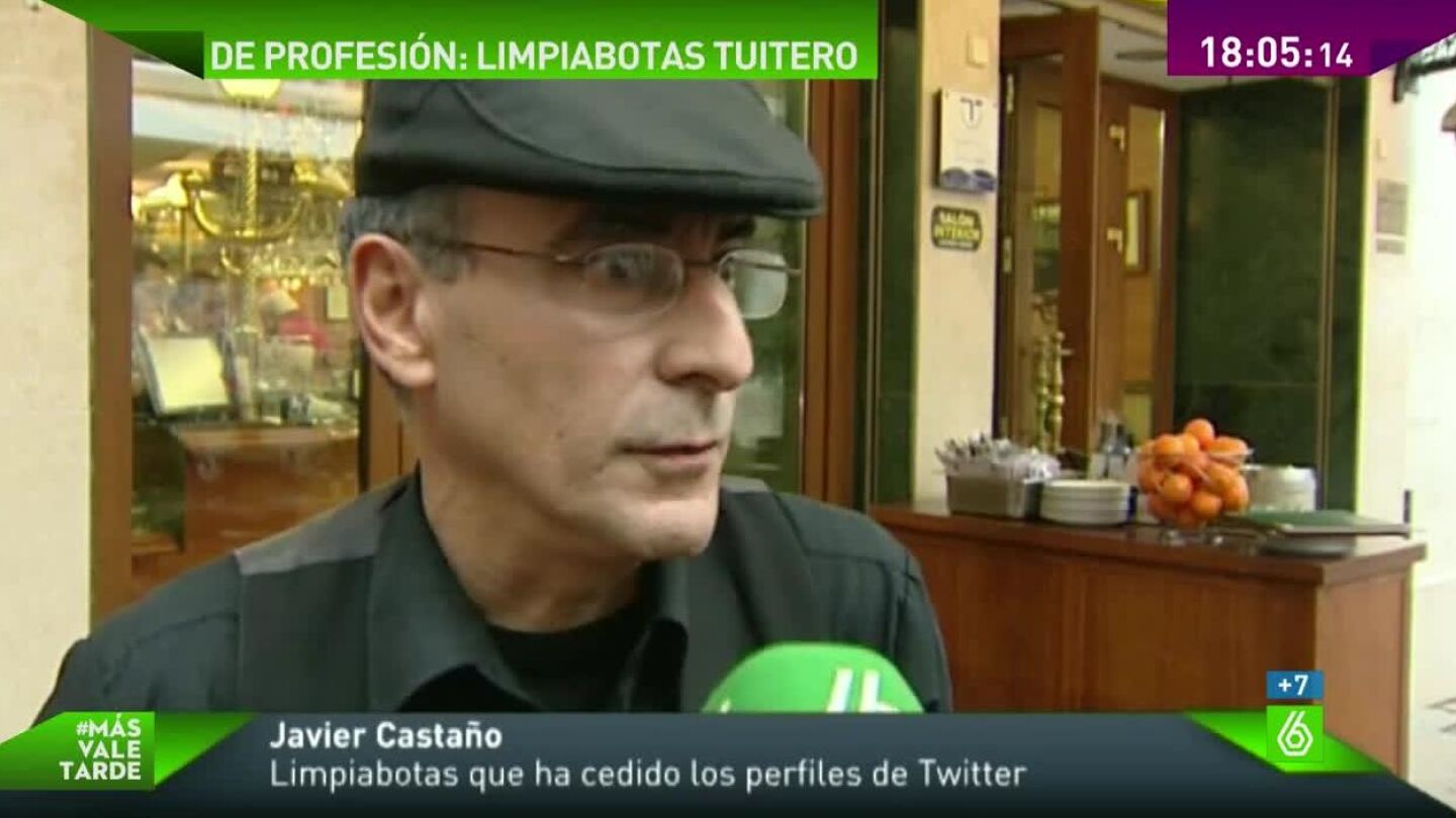 Javier Casta&ntilde;o, limpiabotas de M&aacute;laga
