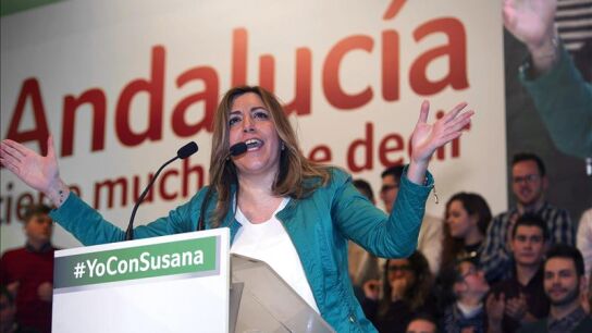 Susana D&iacute;az, durante su intervenci&oacute;n en el acto de celebraci&oacute;n del D&iacute;a de Andaluc&iacute;a