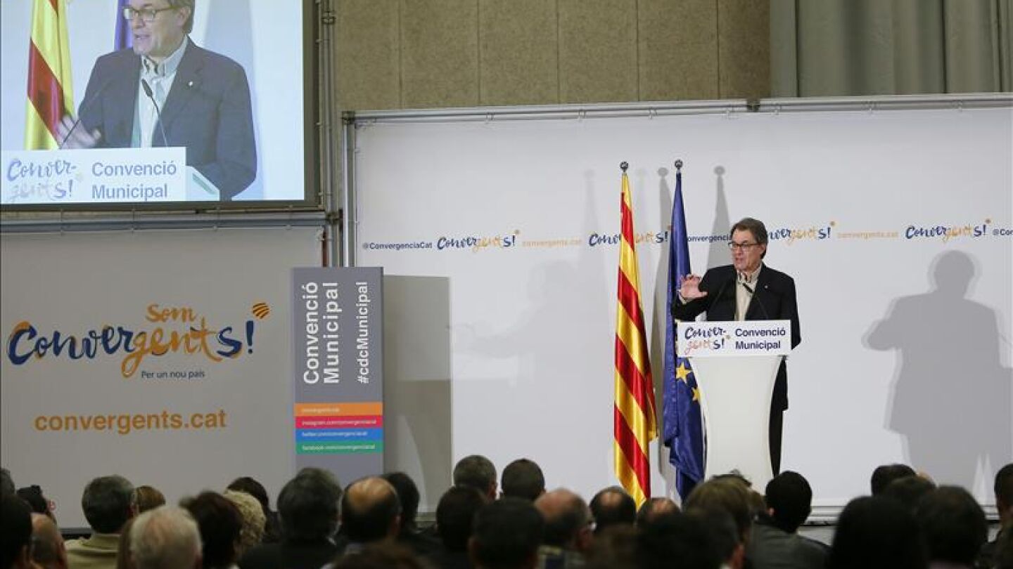 Artur Mas, durante su intervenci&oacute;n en la clausura de la Convenci&oacute;n Municipal 2015