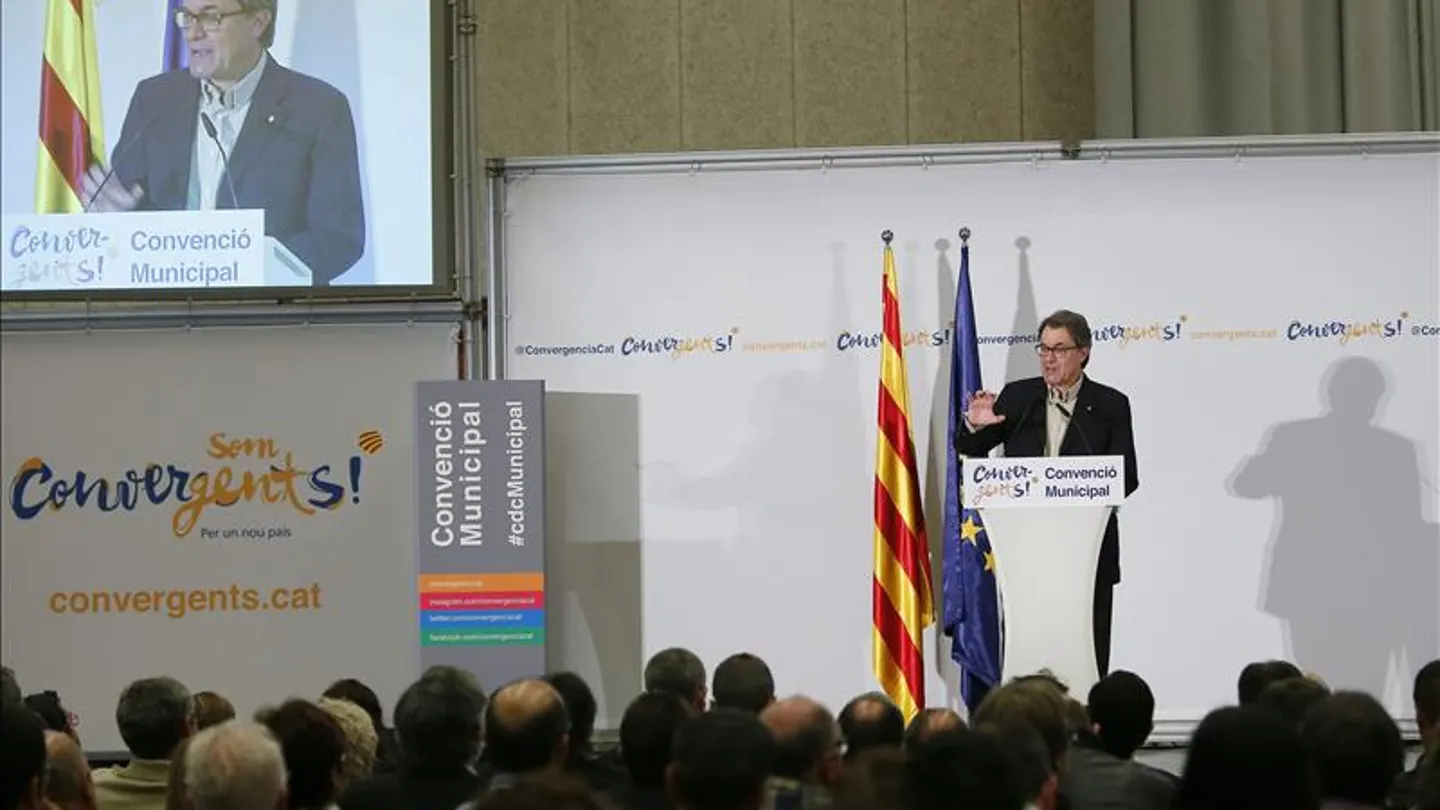 Artur Mas, durante su intervención en la clausura de la Convención Municipal 2015 Artur Mas, durante su intervención en la clausura de la Convención Municipal 2015