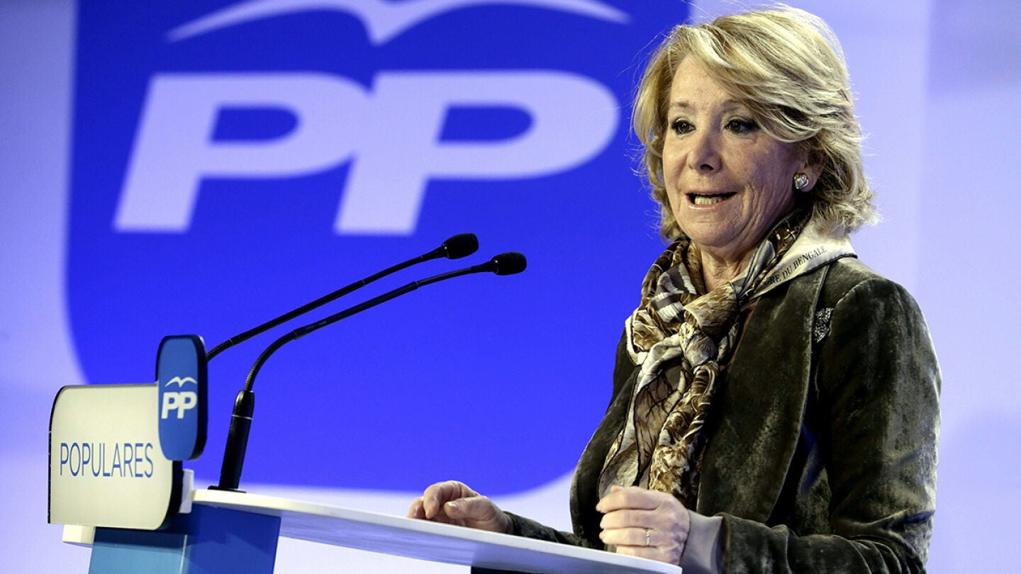 Esperanza Aguirre durante su intervenci&oacute;n en el Foro "M&aacute;s Justicia, Mejor Sociedad"