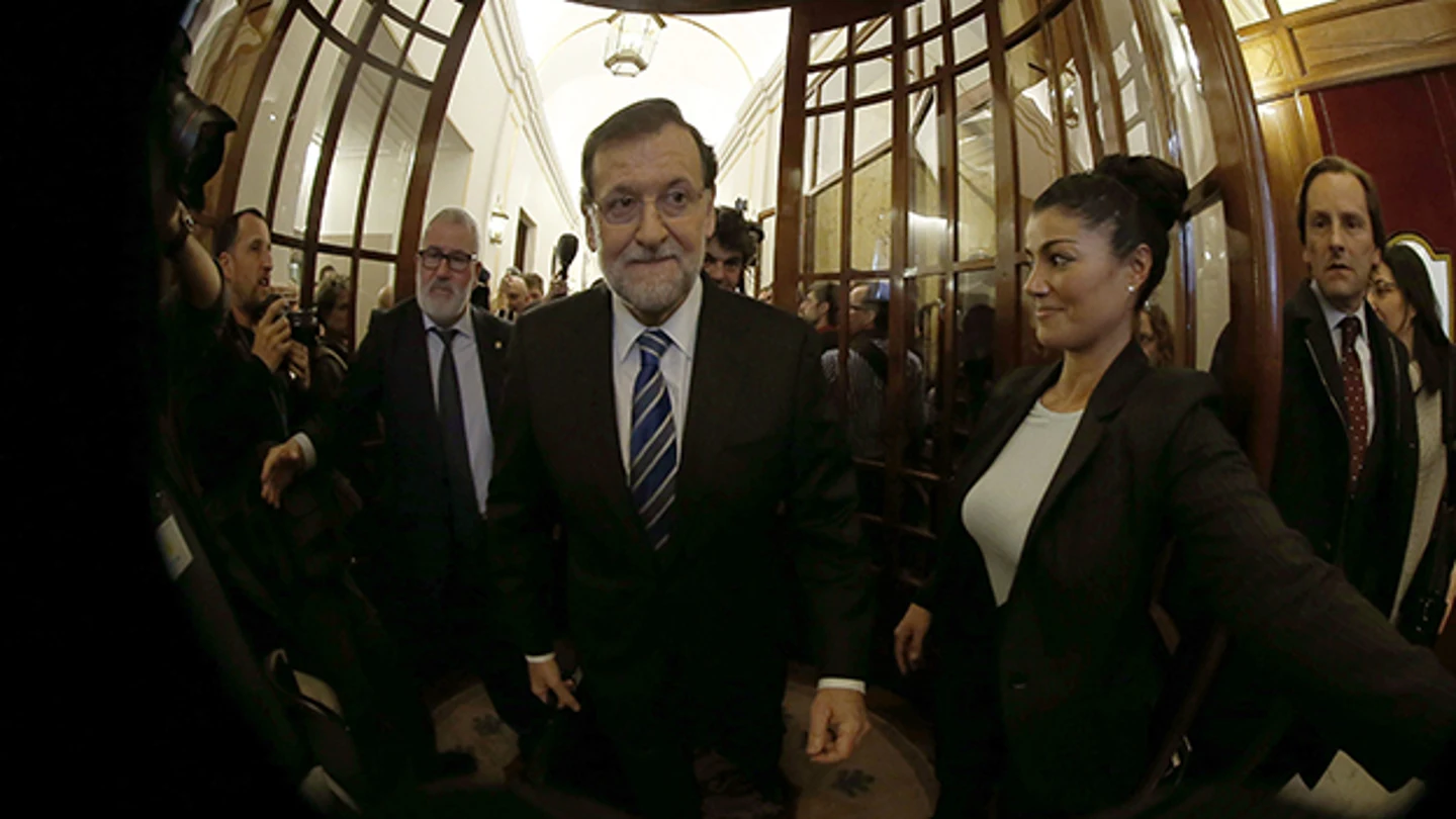Rajoy a la salida del Congreso tras intervenir en el debate sobre el estado de la Nación Rajoy a la salida del Congreso tras intervenir en el debate sobre el estado de la Nación