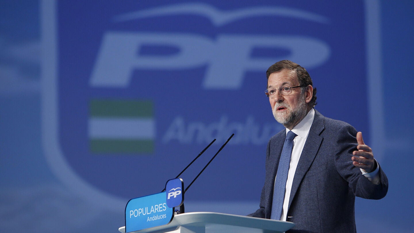Rajoy durante su intervenci&oacute;n en la clausura del XIV Congreso del PP de Andaluc&iacute;a