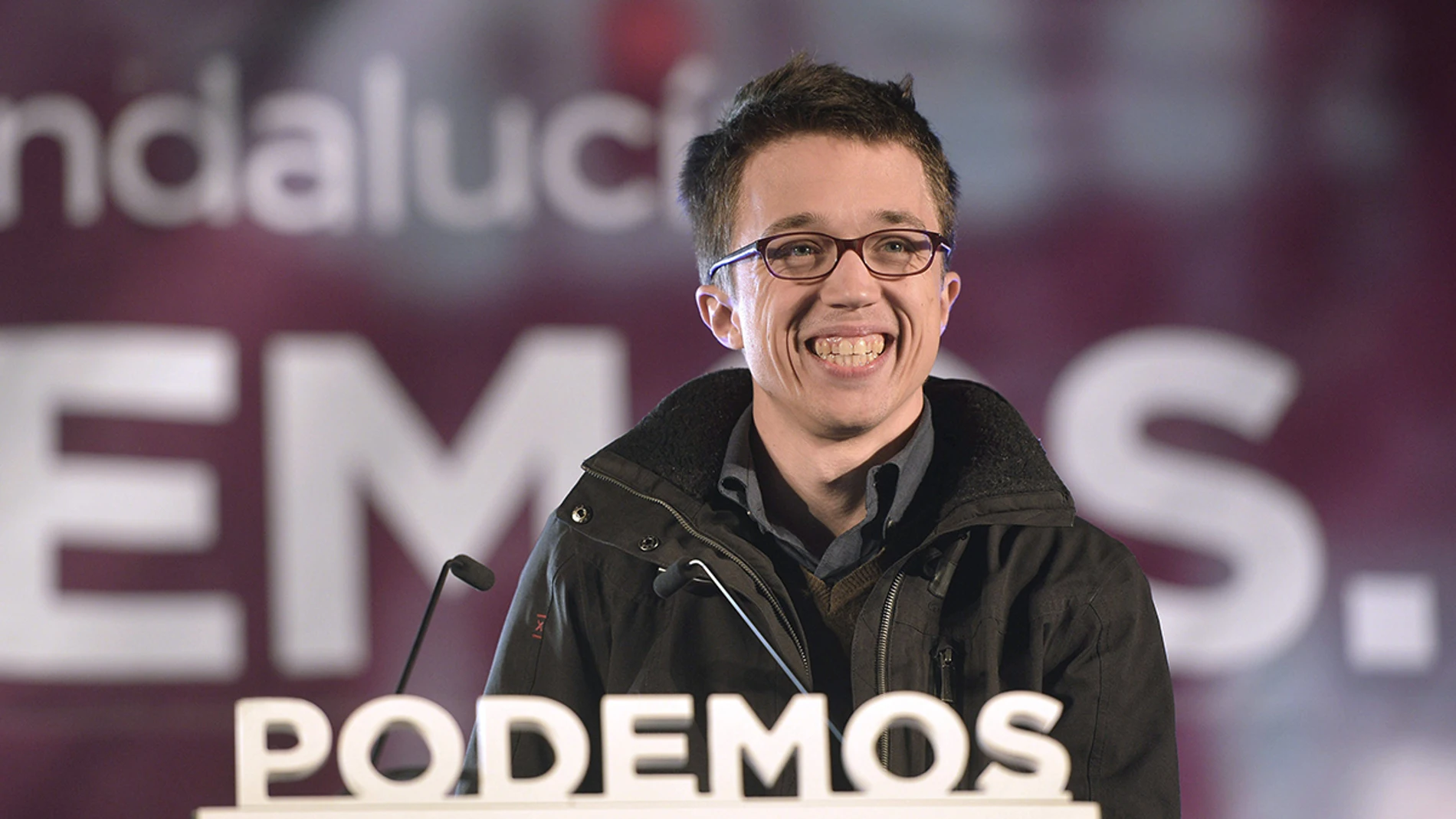 Iñigo Errejón, durante el mitin electoral para los comicios andaluces