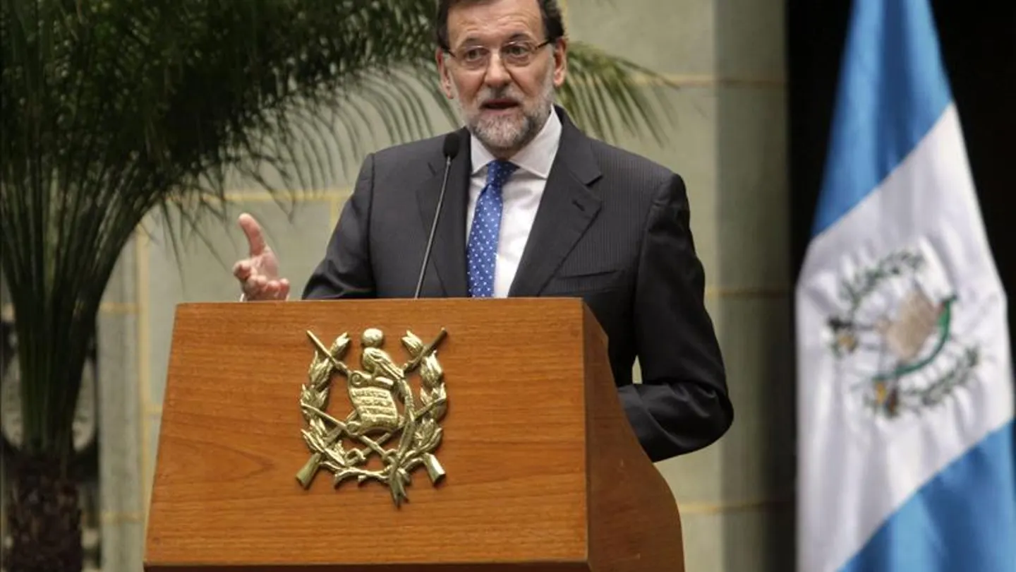 Mariano Rajoy, durante la conferencia de prensa que ha ofrecido en Guatemala Mariano Rajoy, durante la conferencia de prensa que ha ofrecido en Guatemala