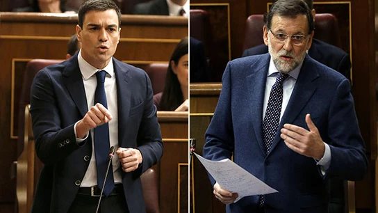 Pedro Sánchez y Mariano Rajoy, en el Congreso Pedro Sánchez y Mariano Rajoy, en el Congreso