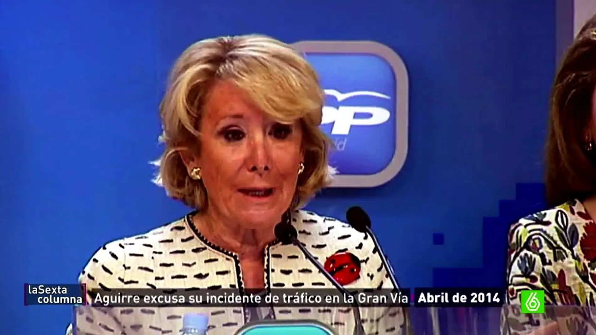 Esperanza Aguirre habla ante los medios