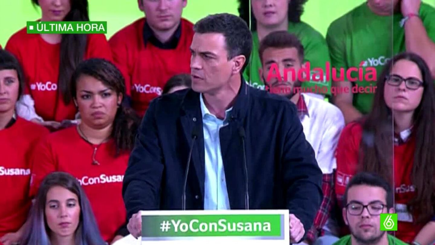 Pedro S&aacute;nchez en un acto dela campa&ntilde;a de Andaluc&iacute;