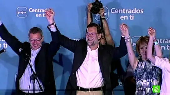 Gallardón, Rajoy y Aguirre en Génova Gallardón, Rajoy y Aguirre en Génova