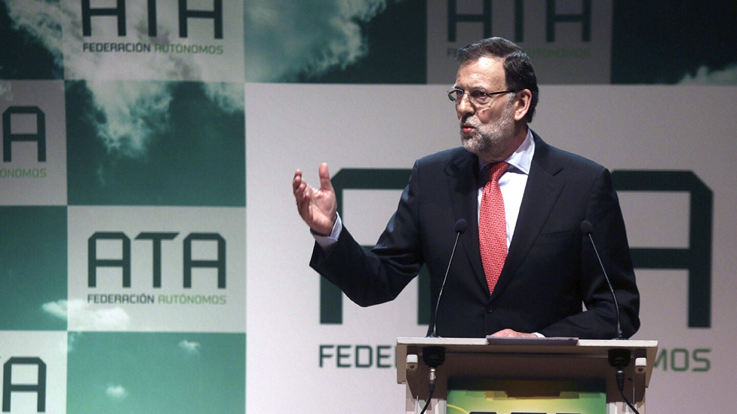 Mariano Rajoy, durante su intervenci&oacute;n en la clausura el II Foro de Emprendedores y Aut&oacute;nomos