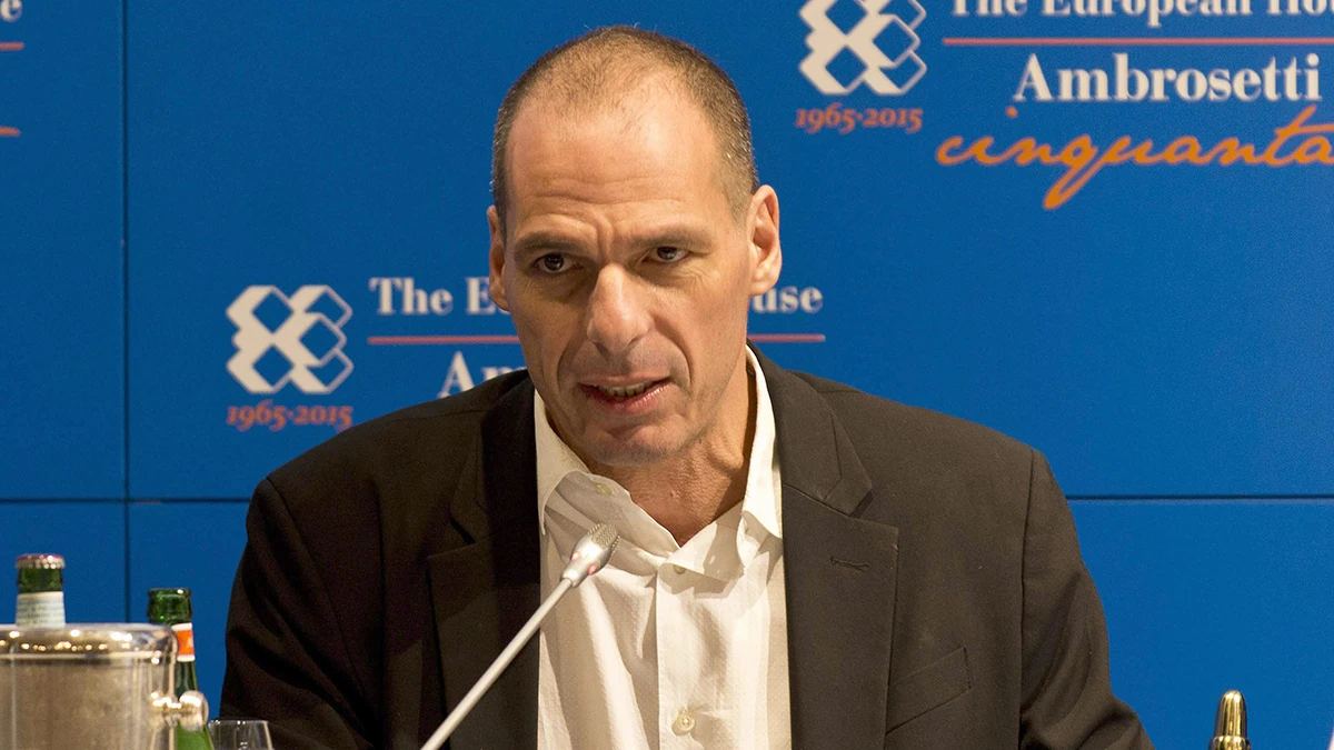 El ministro de Finanzas griego, Yanis Varufakis, en el foro Ambrosetti, Italia