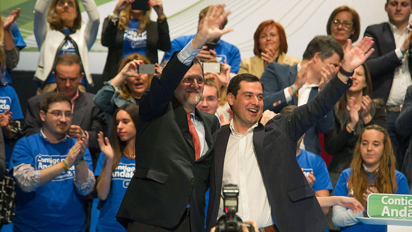 Mariano Rajoy participa en un mitin junto a Moreno Bonilla