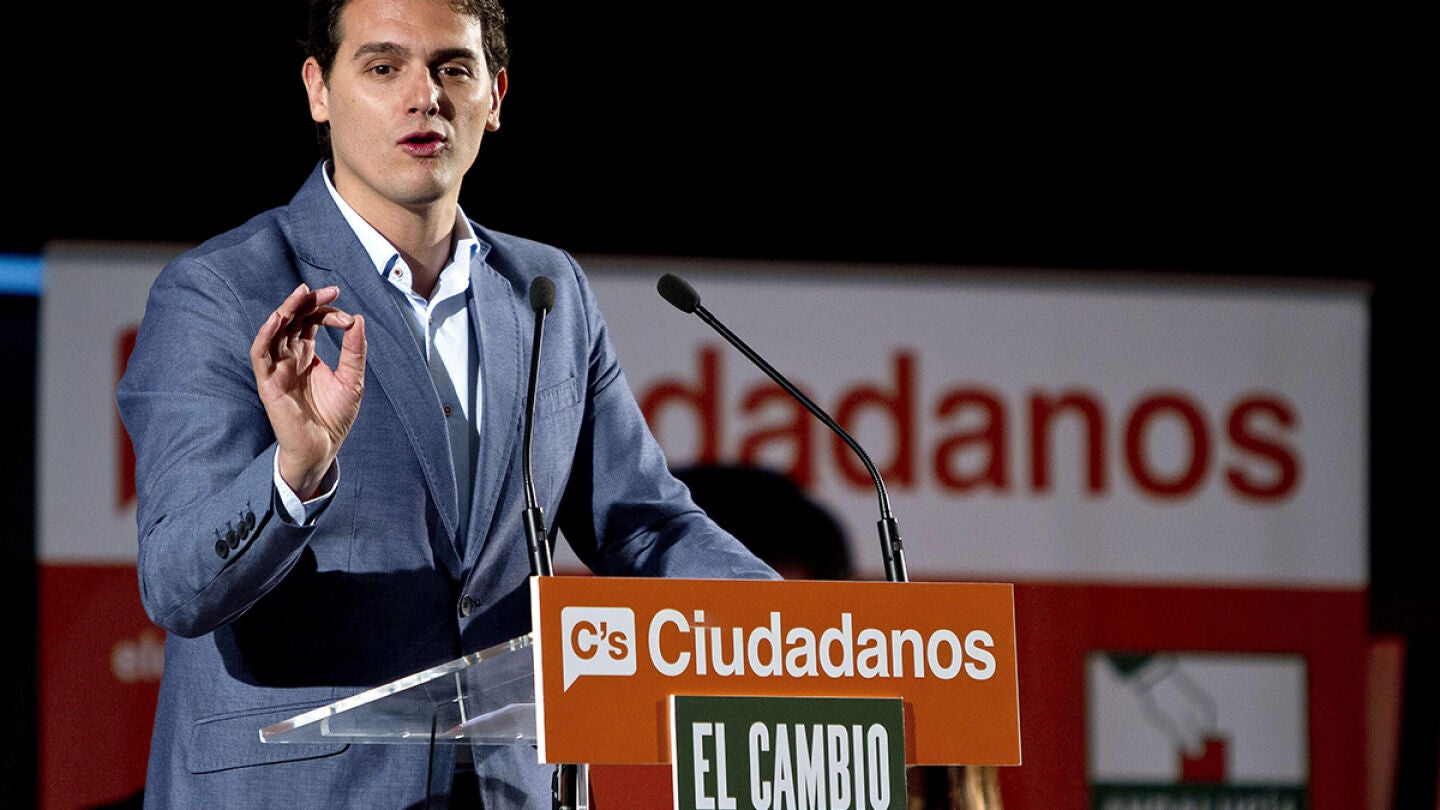 Albert Rivera en un m&iacute;tin de las elecciones andaluzas