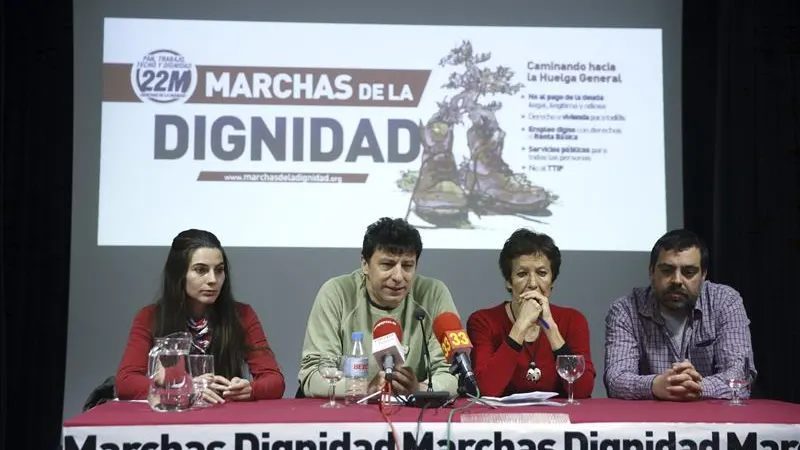 Las marchas de la Dignidad salen a la calle el 21M y mantienen la huelga general el 22-O