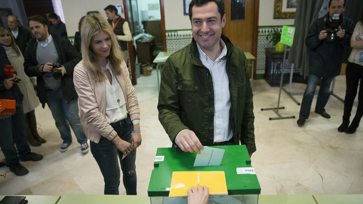 El candidato a la presidencia de la Junta de Andalucía por el PP, Juanma Moreno