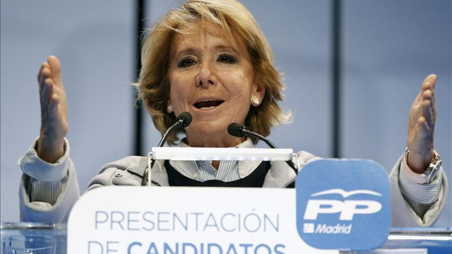 Esperanza Aguirre en un acto p&uacute;blico