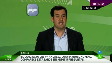 Juanma Moreno durante su comparecencia