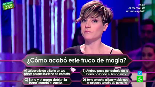 Sara Escudero: "¡Me la voy a jugar! ¡Andreu baja por debajo de la barra bailando el limbo!" Sara Escudero: "¡Me la voy a jugar! ¡Andreu baja por debajo de la barra bailando el limbo!"
