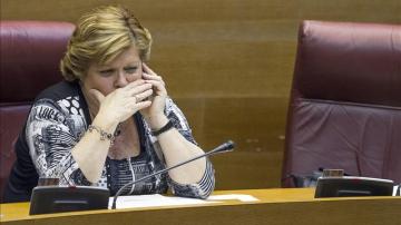 Milagrosa Martínez, en Les Corts durante su etapa de parlamentaria. 