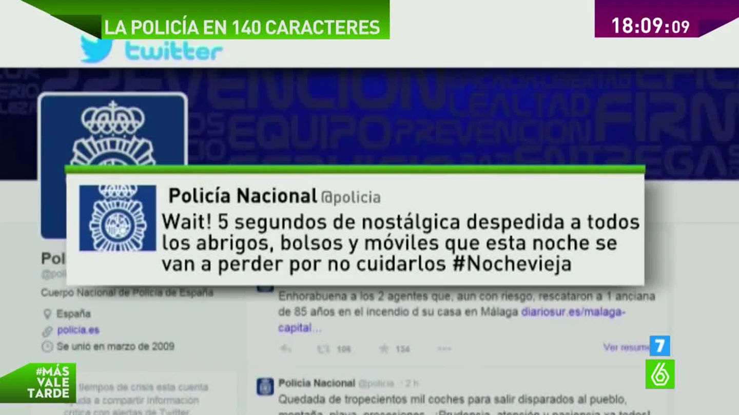 La Policía Nacional alcanza el millón y medio de seguidores en Twitter La Policía Nacional alcanza el millón y medio de seguidores en Twitter