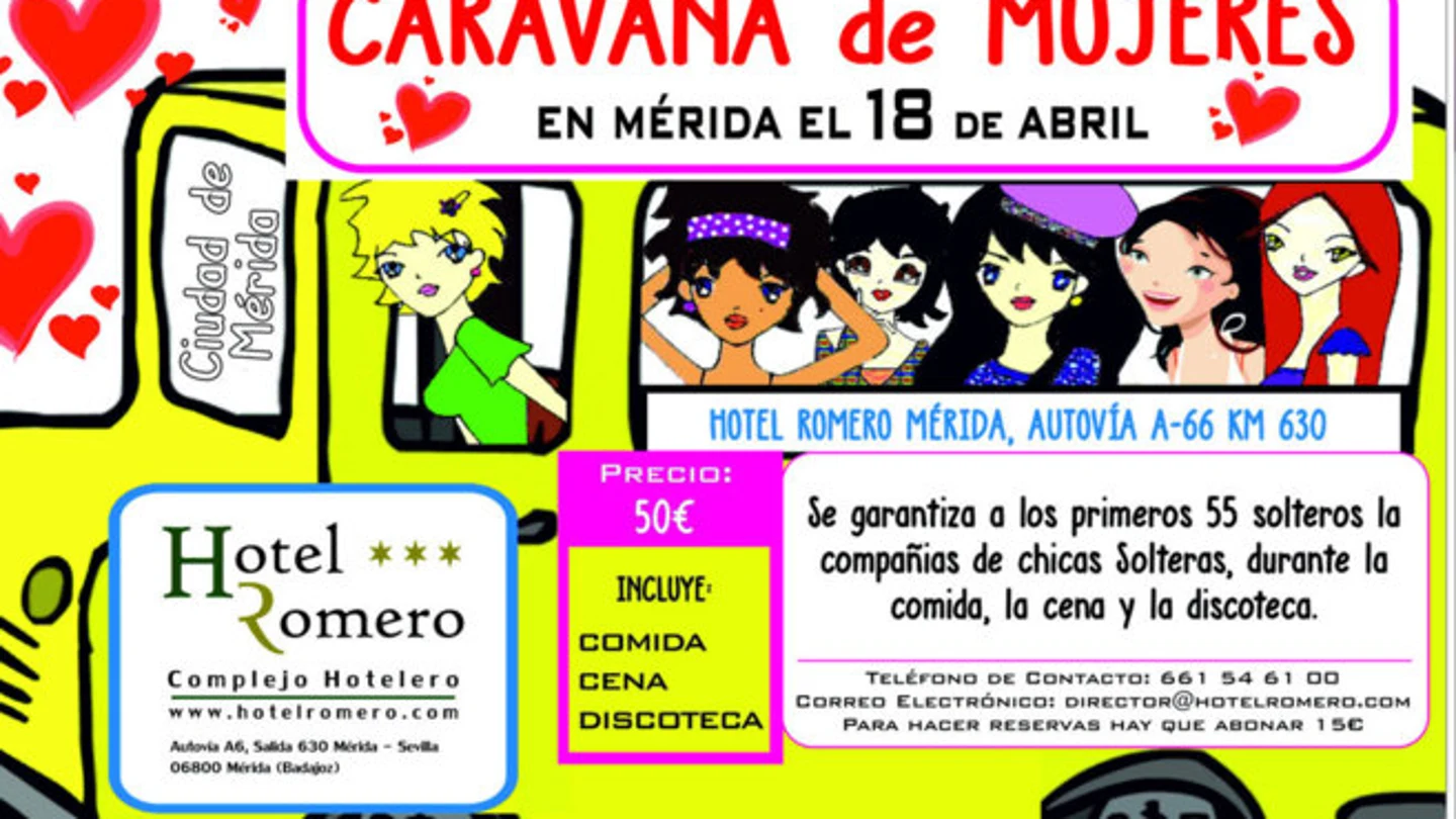 Una caravana de mujeres en Mérida garantiza por 50 euros la compañía de chicas solteras Una caravana de mujeres en Mérida garantiza por 50 euros la compañía de chicas solteras