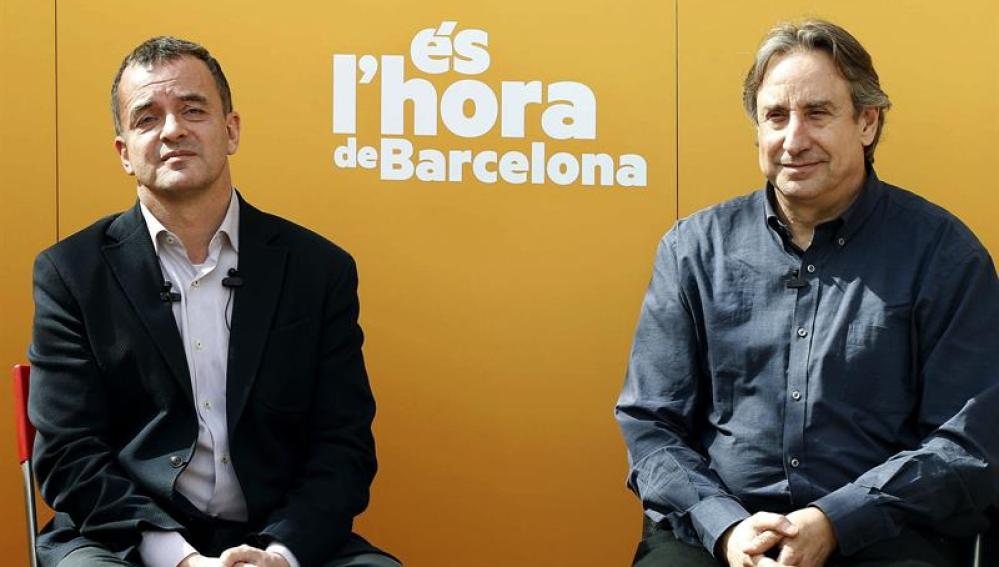 Juanjo Puigcorbé junto al candidato de Esquerra Republicana de Cataluña, Alfred Bosch 