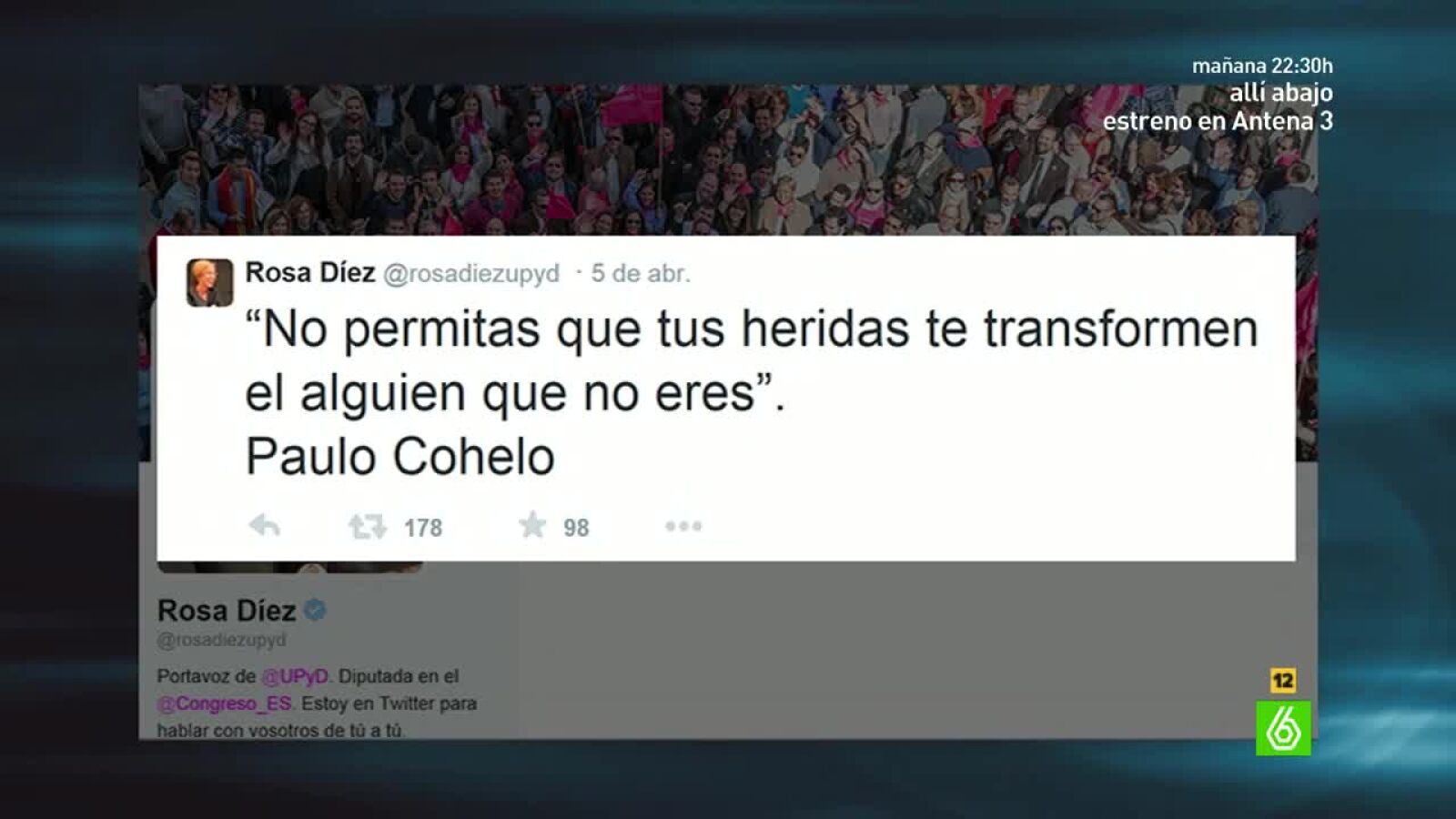 Tweet de Rosa D&iacute;ez
