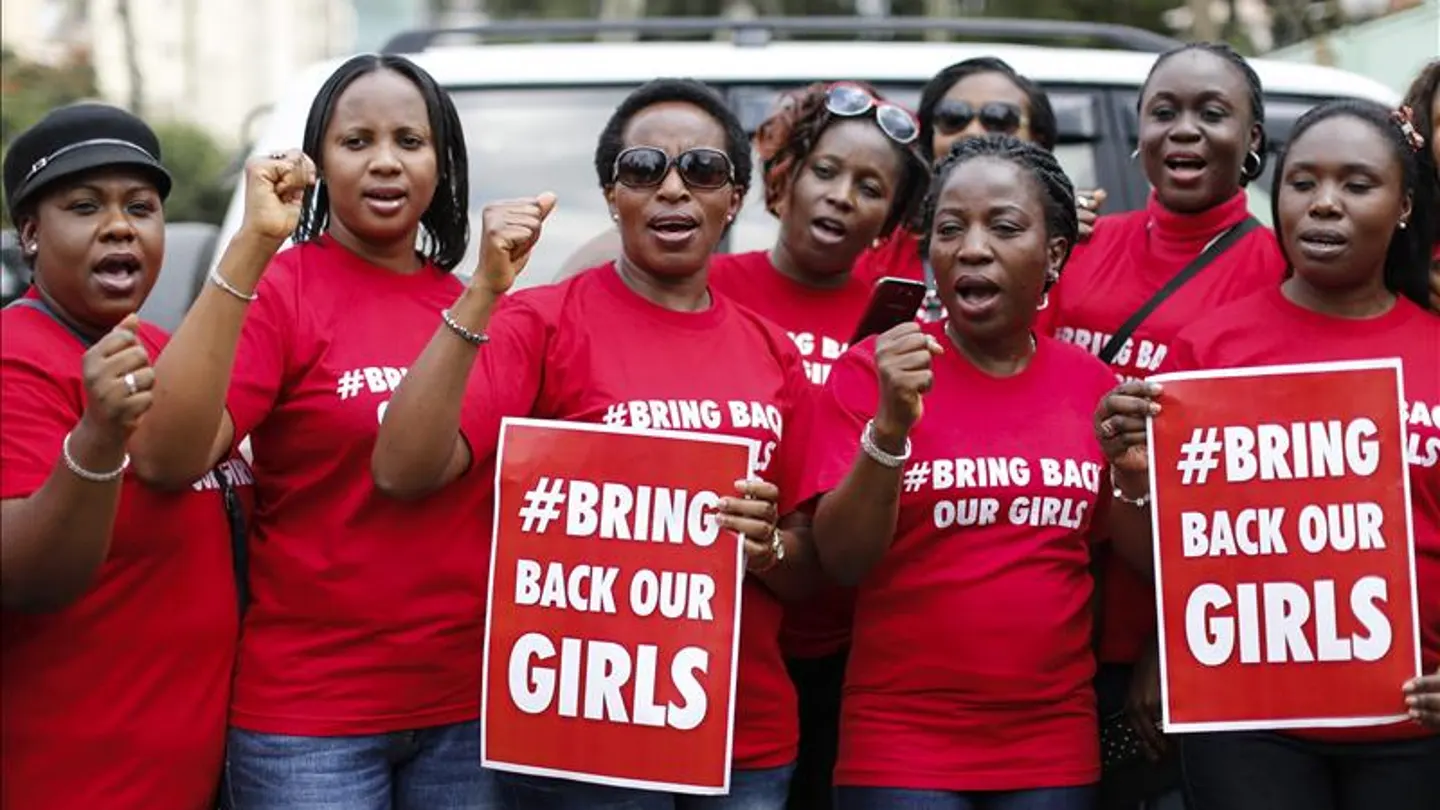 Activistas nigerianas contra el secuestro de las menores por Boko Haram. Activistas nigerianas contra el secuestro de las menores por Boko Haram.