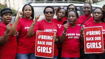 Activistas nigerianas contra el secuestro de las menores por Boko Haram.