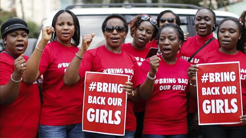 Activistas nigerianas contra el secuestro de las menores por Boko Haram.