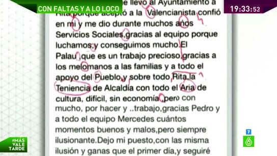 Faltas de ortograf&iacute;a de la concejala de cultura